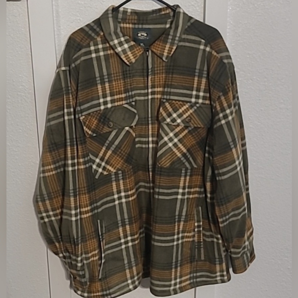 Stillwater Supply Co Plaid Men's Jacket, Size Large XL, Green and Brown, New